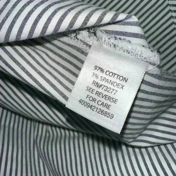 Elle Button Down Shirt Women’s Size 12 / Stripes w/ Rhinestone Neck - Picture 13 of 15